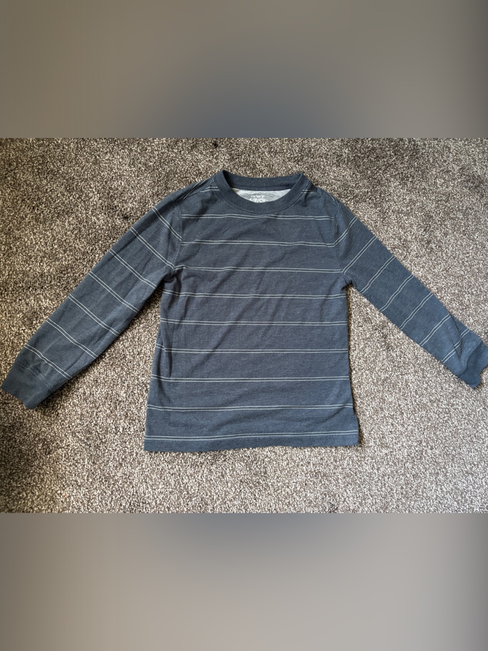 Carter's Navy Gray Striped shirt